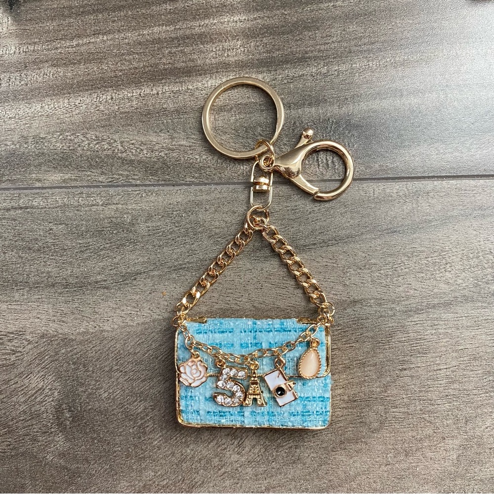 NEW Blue Purse Shape Decorative Bag Charm / Keychain - Non-Branded